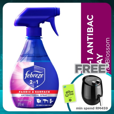 FEBREZE 2-in-1 Antibacterial Disinfectant Spray Floral Blossom 370ml Bottle