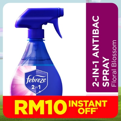 FEBREZE 2-in-1 Antibacterial Disinfectant Spray Floral Blossom 370ml Bottle