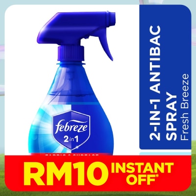 FEBREZE 2-in-1 Antibacterial Disinfectant Spray Fresh Breeze 370ml Bottle