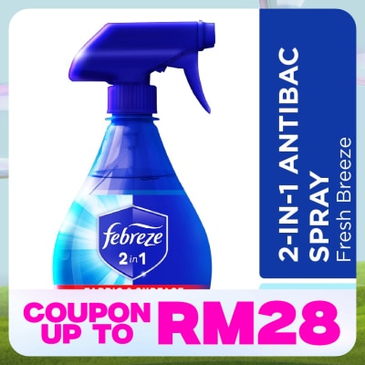 FEBREZE 2-in-1 Antibacterial Disinfectant Spray Fresh Breeze 370ml Bottle