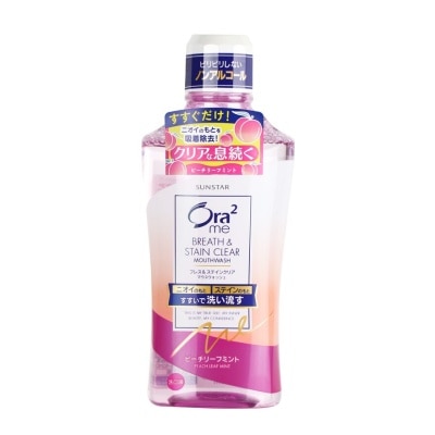 ORA2 Me Breath & Stain Clear Mouthwash 460ml Peach Leaf Mint