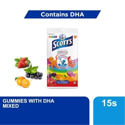 SCOTT'S DHA Omega 3 Gummies Assorted Brain Support 15S