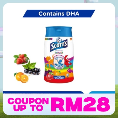 SCOTT'S DHA Omega 3 Gummies Assorted Brain Support 60S