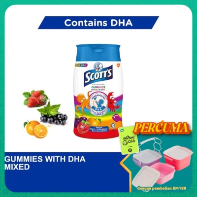 SCOTT'S - DHA Omega 3 Gummies Assorted Brain Support 60S