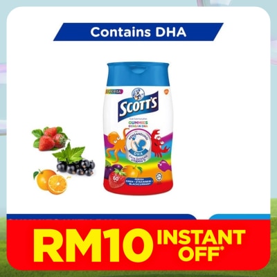 SCOTT'S DHA Omega 3 Gummies Assorted Brain Support 60S