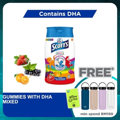 SCOTT'S DHA Omega 3 Gummies Assorted Brain Support 60S