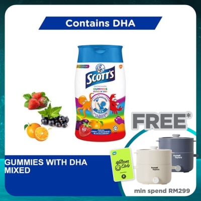 SCOTT'S DHA Omega 3 Gummies Assorted Brain Support 60S