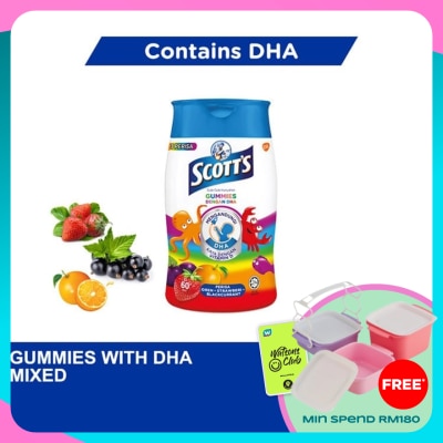 SCOTT'S DHA Omega 3 Gummies Assorted Brain Support 60S
