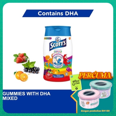 SCOTT'S DHA Omega 3 Gummies Assorted Brain Support 60S