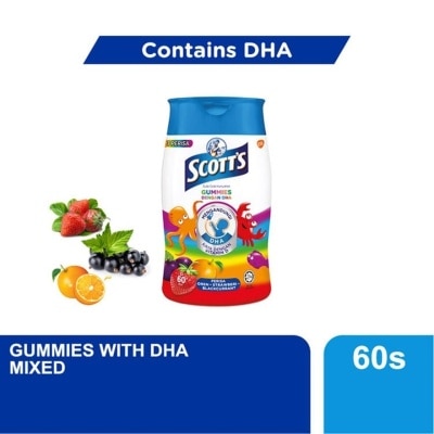 SCOTT'S DHA Omega 3 Gummies Assorted Brain Support 60S