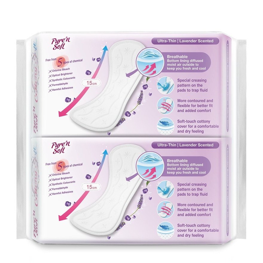 Ultra Thin Pantyliner Lavender Scented 15cm 2x40s