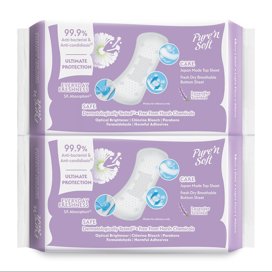 Ultra Thin Pantyliner Lavender Scented 15cm 2x40s
