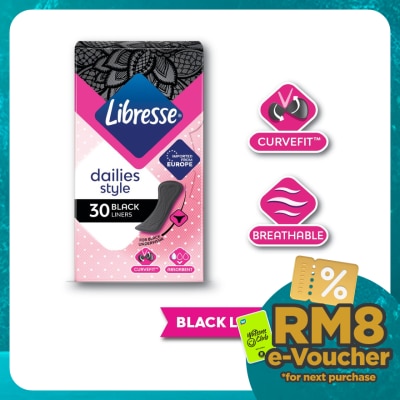 LIBRESSE Slim Pantyliner Black 30s