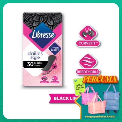 LIBRESSE Slim Pantyliner Black 30s