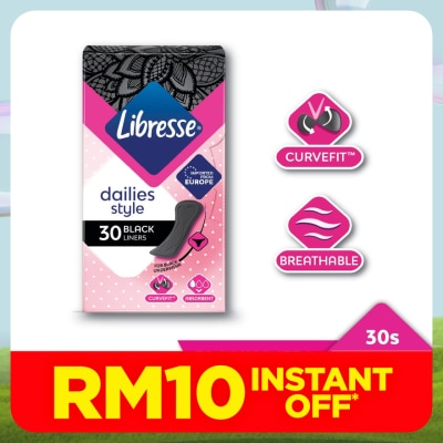 LIBRESSE Slim Pantyliner Black 30s