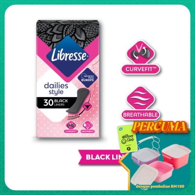 LIBRESSE - Slim Pantyliner Black 30s