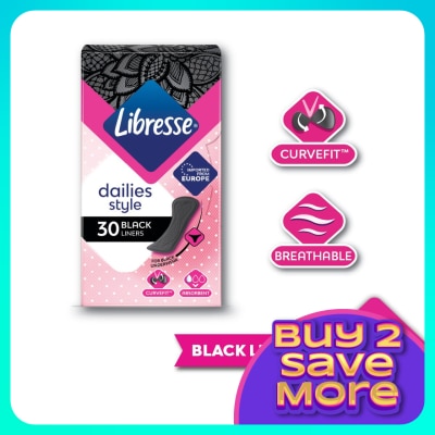 LIBRESSE Slim Pantyliner Black 30s