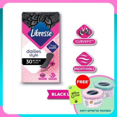 LIBRESSE Slim Pantyliner Black 30s