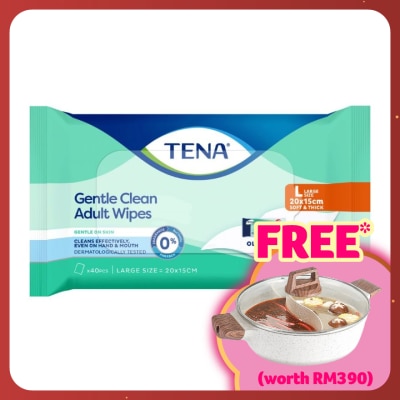 TENA Gentle Clean Adult Wipes 40s