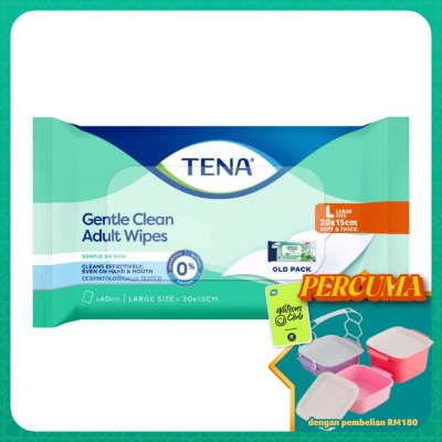 TENA - Gentle Clean Adult Wipes 40s