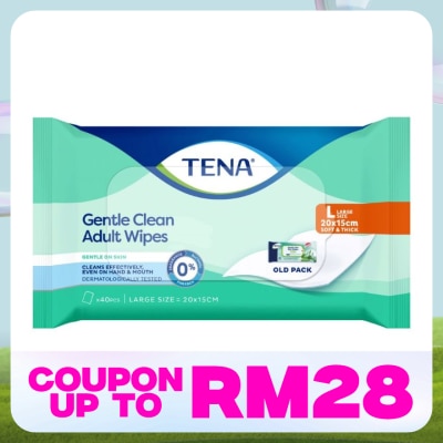 TENA Gentle Clean Adult Wipes 40s