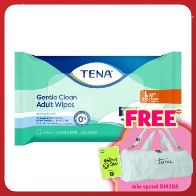TENA Gentle Clean Adult Wipes 40s