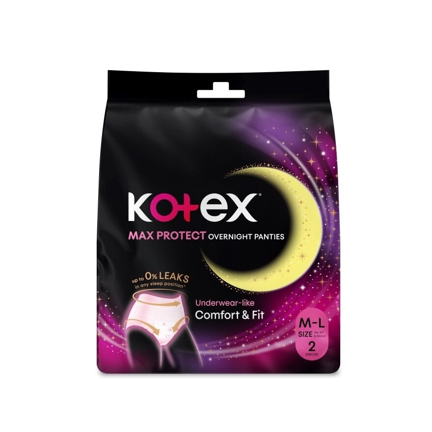 Overnight Panties M-L (2s) - Period Panties with 360⁰ Anti-Leakage Protection Disposable