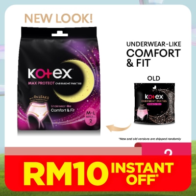 KOTEX Overnight Panties M-L (2s) - Period Panties with 360⁰ Anti-Leakage Protection Disposable