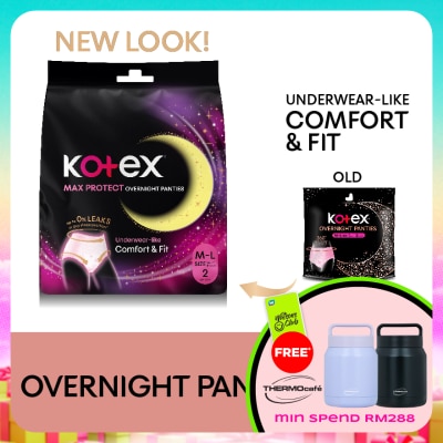 KOTEX - Overnight Panties M-L (2s) - Period Panties with 360⁰ Anti-Leakage Protection Disposable