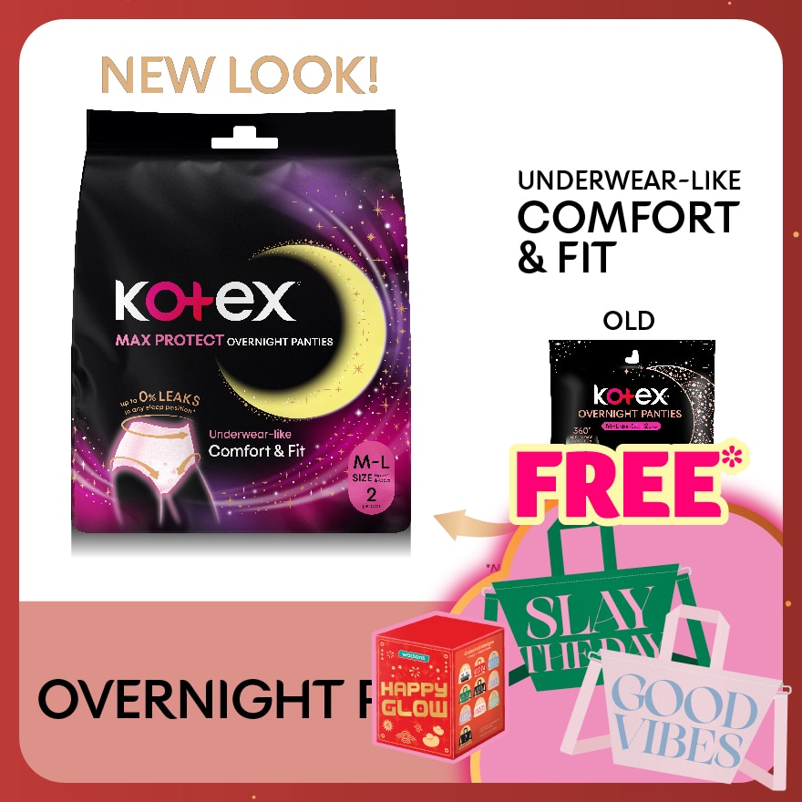 Overnight Panties M-L (2s) - Period Panties with 360⁰ Anti-Leakage Protection Disposable