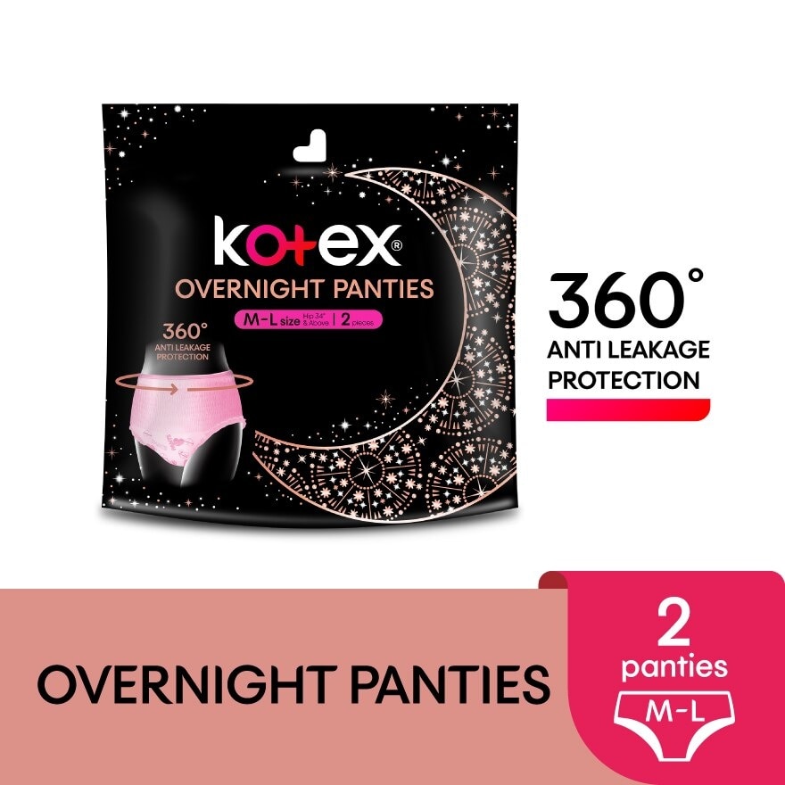 Overnight Panties M-L (2s) - Period Panties with 360⁰ Anti-Leakage Protection Disposable