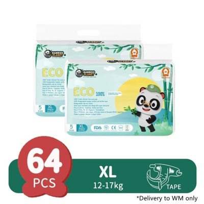 BESUPER Bamboo Baby Diaper Tape Eco XL 32Sx2