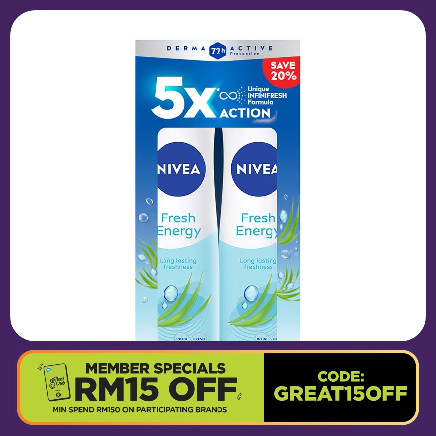 Deodorant Energy Fresh Spray Twin Pack 2x150ml