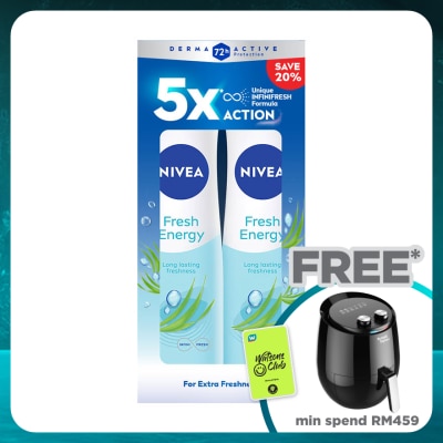 NIVEA Deodorant Energy Fresh Spray Twin Pack 2x150ml