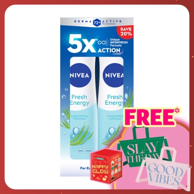 NIVEA Deodorant Energy Fresh Spray Twin Pack 2x150ml