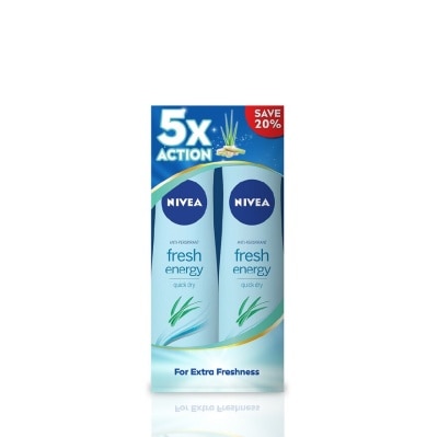 NIVEA Deodorant Energy Fresh Spray Twin Pack 2x150ml