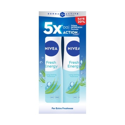 NIVEA Deodorant Energy Fresh Spray Twin Pack 2x150ml