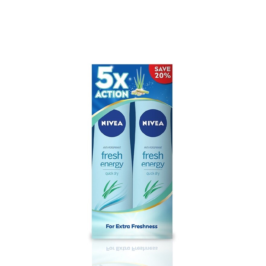 Deodorant Energy Fresh Spray Twin Pack 2x150ml