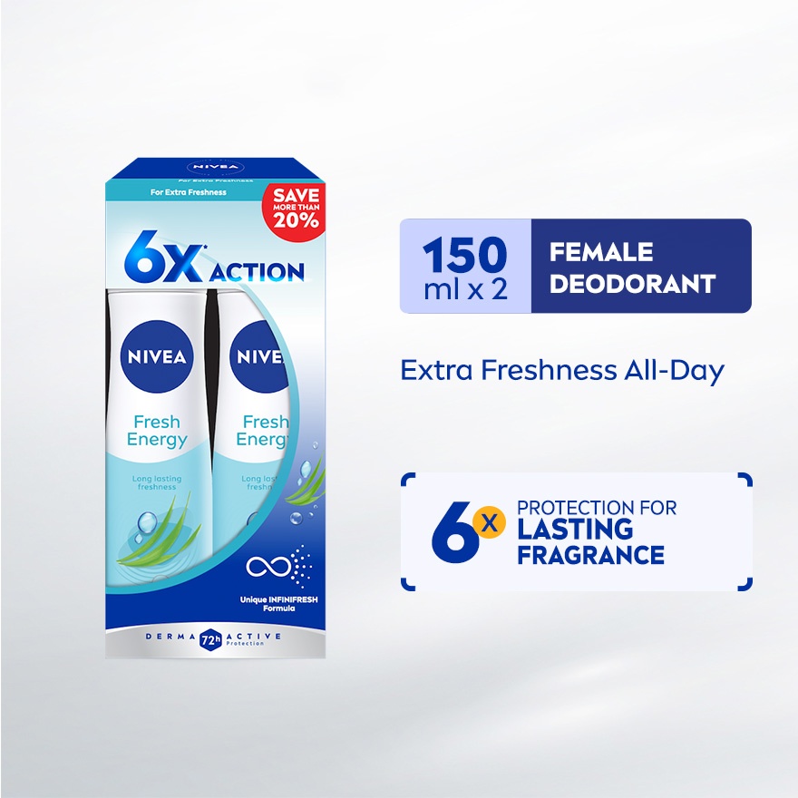 Deodorant Energy Fresh Spray Twin Pack 2x150ml image