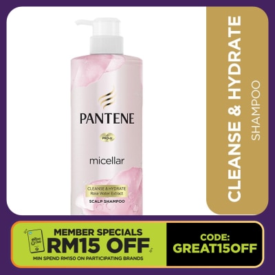 PANTENE Micellar Shampoo Rose Water Detox & Hydrate 530ml