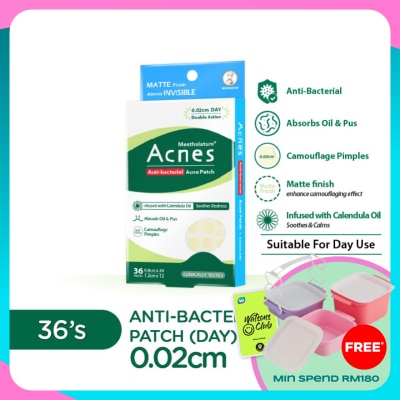 MENTHOLATUM ACNES Anti-Bacterial Calendula Day Patch 36's