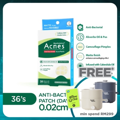 MENTHOLATUM ACNES Anti-Bacterial Calendula Day Patch 36's