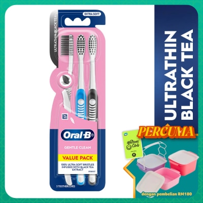 ORAL-B - Ultrathin Black Tea Toothbrush Blister 3s