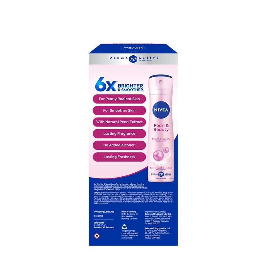 Deodorant Pearl Beauty Spray Twin Pack 2 x 150ml image