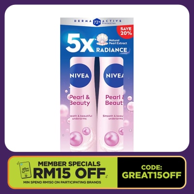NIVEA Deodorant Pearl Beauty Spray Twin Pack 2 x 150ml