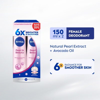 NIVEA Deodorant Pearl Beauty Spray Twin Pack 2 x 150ml image