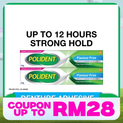 POLIDENT Denture Adhesive Cream 2x60g