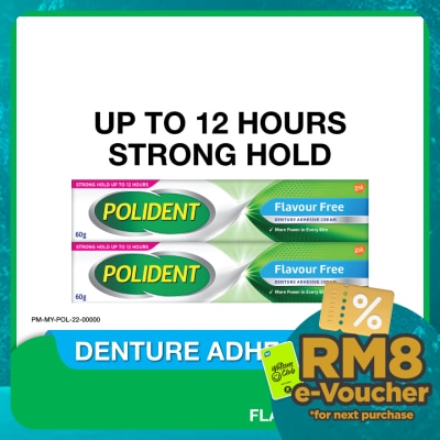 POLIDENT Denture Adhesive Cream 2x60g