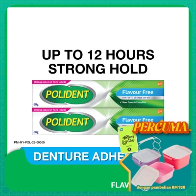 POLIDENT - Denture Adhesive Cream 2x60g