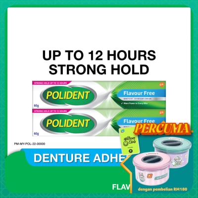 POLIDENT Denture Adhesive Cream 2x60g